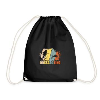 Dogscooting gift for a dogscooter and - Drawstring Bag - black - Front
