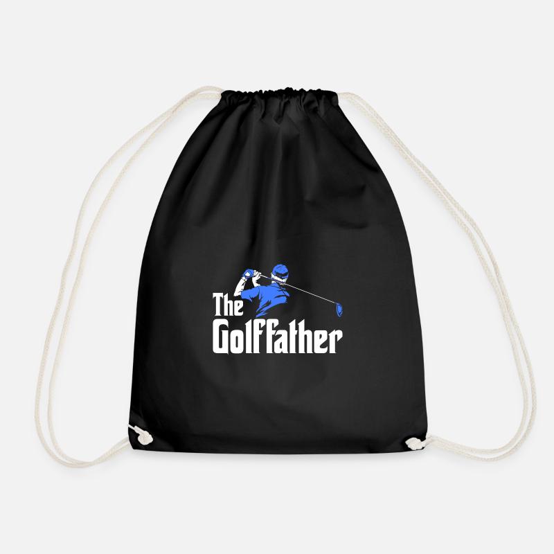The Golffather gift for a golfer - Drawstring Bag - black