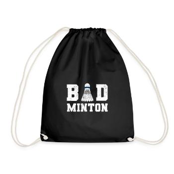 Badminton Player Sport Badminton I Gift - Drawstring Bag - black - Front