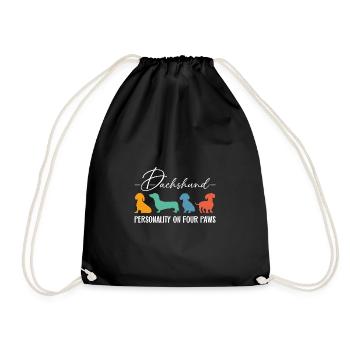 Personnalité de teckel sur quatre pattes - Sac de sport léger - noir - Devant