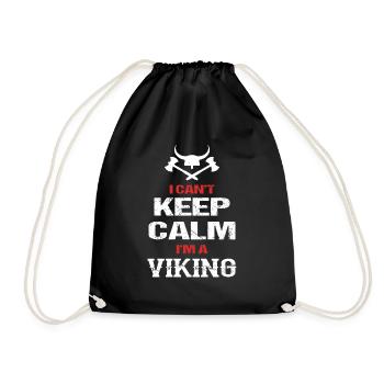 Ich kann nicht ruhig bleiben ich bin Wikinger Viki - Turnbeutel - Schwarz - Vorne