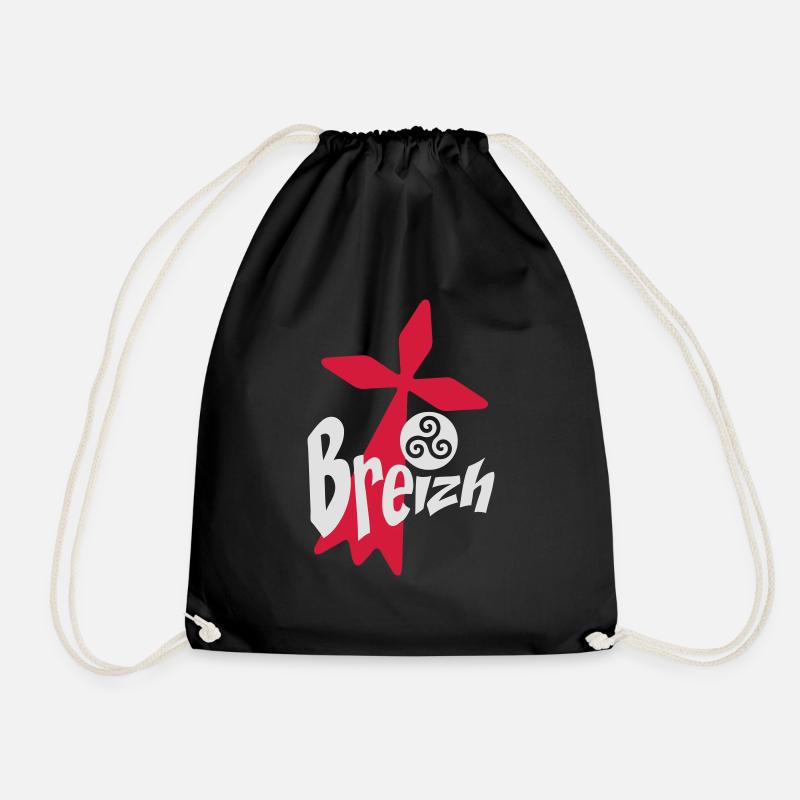 breizh Bretagne logo - Turnbeutel - Schwarz