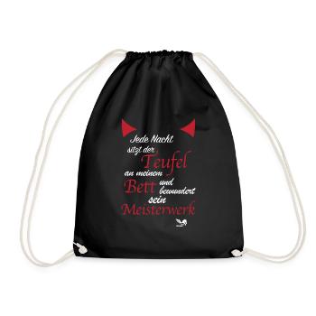 Devil, bed, devil, devil, halloween - Drawstring Bag - black - Front