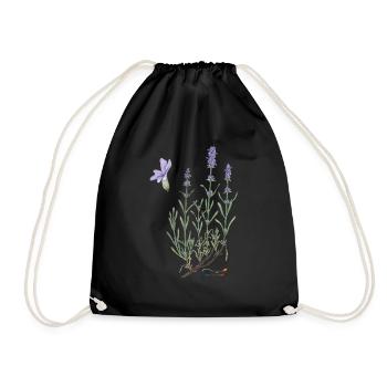 Lavendel - Turnbeutel - Schwarz - Vorne