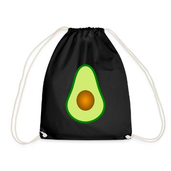 Avocado mit Kern Design zum personalisieren - Turnbeutel - Schwarz - Vorne