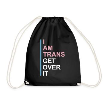 Funny Transgender Gift - Drawstring Bag - black - Front