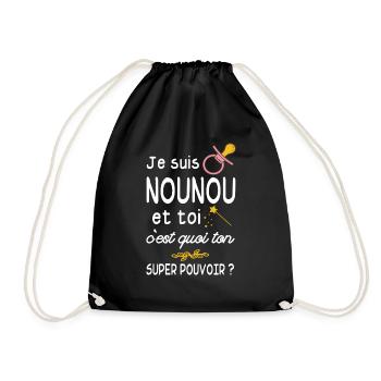 je suis nounou / humour nourrice - Sac de sport léger - noir - Devant