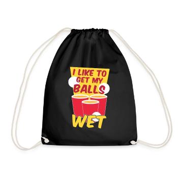 Lustiges Bierpong König Beerpong Geschenk - Turnbeutel - Schwarz - Vorne