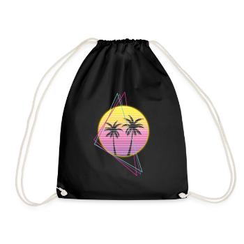 Synthwave Soleil Retro - Sac de sport léger - noir - Devant