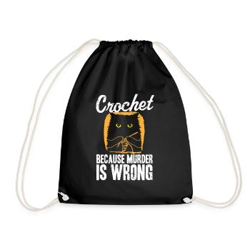 Crochet Because Murder Is Wrong Black Cat Yarn - Sac de sport léger - noir - Devant