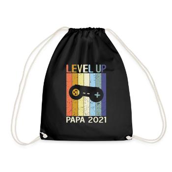 Level Up Papa En 2021 Cadeau Humour Personnalisé - Sac de sport léger - noir - Devant