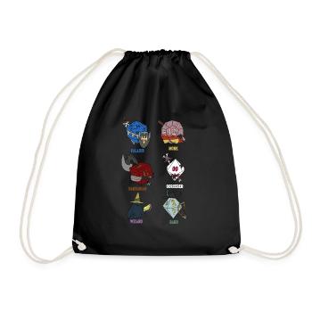 Adventure RPG Dice Fantasy Gift - Drawstring Bag - black - Front