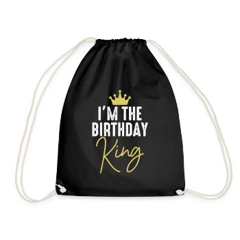 Birthday King - Turnbeutel - Schwarz - Vorne