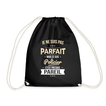 Je ne suis pas parfait mais je suis policier - Sac de sport léger - noir - Devant