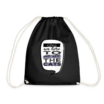 avacato pet cat pet present idea avogato guenon - Drawstring Bag - black - Front