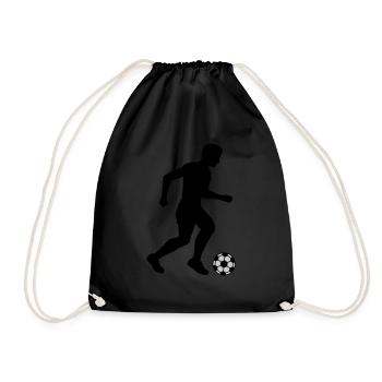 Silhouette Footballer Sport Design - Drawstring Bag - black - Front