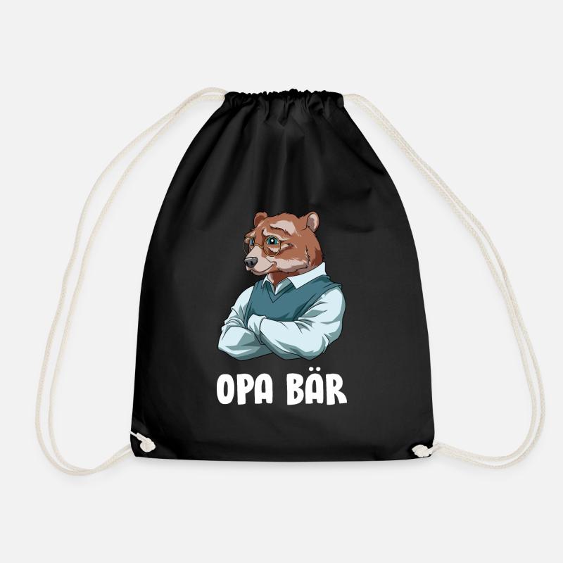 Opa Bär - Cooler Großvater Bär - Turnbeutel - Schwarz