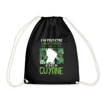 La Guyane Est Dans Ma Tête - Sac de sport léger - noir - Devant