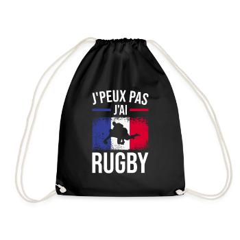 J'Peux Pas J'ai Rugby Joueur Maillot France Rugby - Turnbeutel - Schwarz - Vorne