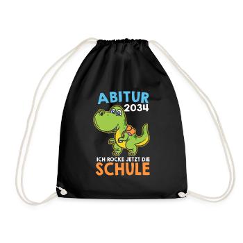 Abitur 2034 Schulkind 2034 Einschulung Abschluss - Turnbeutel - Schwarz - Vorne