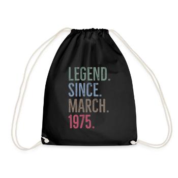 Légende depuis mars 1975 - Sac de sport léger - noir - Devant