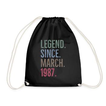 Légende depuis mars 1987 - Sac de sport léger - noir - Devant