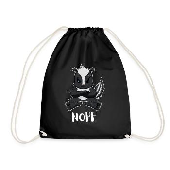 Nope Funny Lazy Skunk - Turnbeutel - Schwarz - Vorne