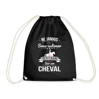 Sous-estimer une trentenaire sur son cheval - Sac de sport léger - noir - Devant