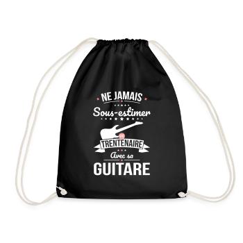 Sous-estimer une trentenaire avec sa guitare - Sac de sport léger - noir - Devant