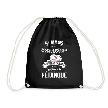 Sous-estimer quadragénaire qui joue à la pétanque - Sac de sport léger - noir - Devant