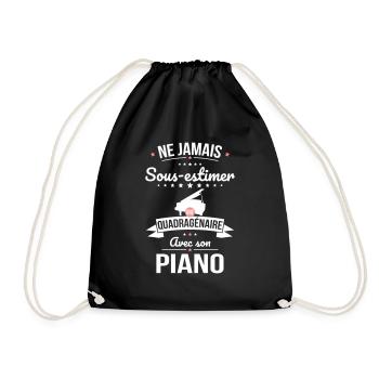 Sous-estimer une quadragénaire avec son piano - Sac de sport léger - noir - Devant