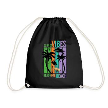 Ambiance estivale prête pour la plage - Sac de sport léger - noir - Devant