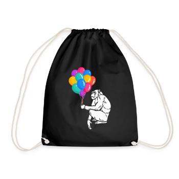 Chimpanzé ballons - Sac de sport léger - noir - Devant