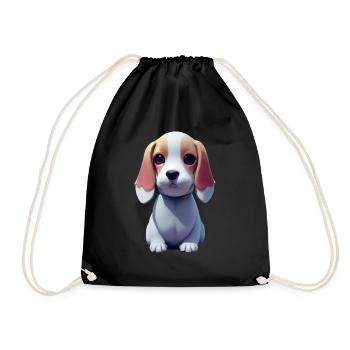 Basset Hound Dog - Basset Hound - Drawstring Bag - black - Front