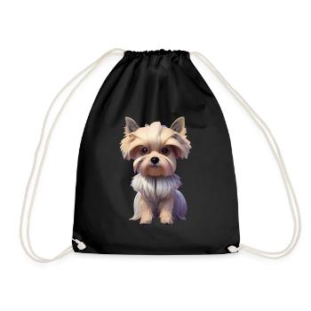 Biewer Yorkshire Terrier - Drawstring Bag - black - Front