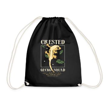 Crested Geckos Cute Lizard Tropic Animal Reptiles - Drawstring Bag - black - Front