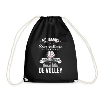 Sous-estimer quinquagénaire avec ballon de volley - Sac de sport léger - noir - Devant