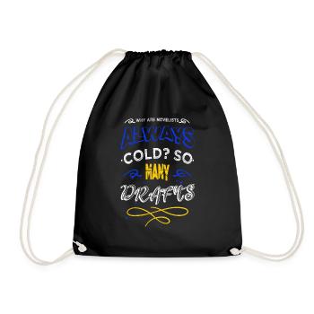 quotes typography birthday present joke gift geek - Drawstring Bag - black - Front