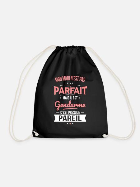 Mon mari n'est pas parfait mais il est gendarme - Sac de sport léger - noir
