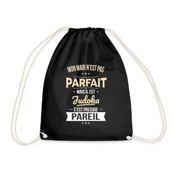 Mon mari n'est pas parfait mais il est judoka - Sac de sport léger - noir - Devant