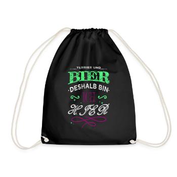 geburtstagsgeschenk lustige tshirts - Turnbeutel - Schwarz - Vorne