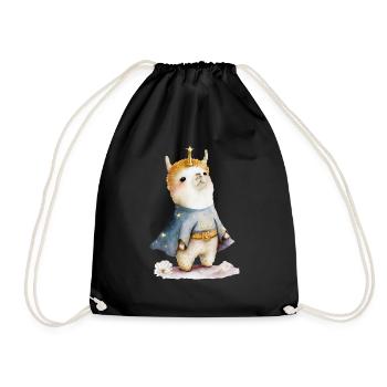 Mignon curieux Alpaga Prince Espace Animal Cadeau - Sac de sport léger - noir - Devant