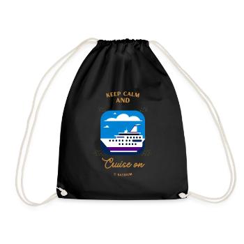 Keep calm and cruise on - Drawstring Bag - black - Front