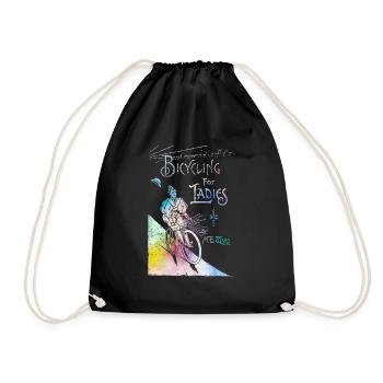 Bicycling for Ladies - Drawstring Bag - black - Front
