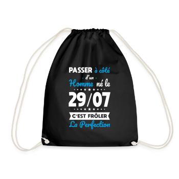 Anniversaire - Né le 29 Juillet Frôler perfection - Sac de sport léger - noir - Devant