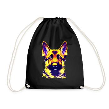 Dog Owner German Shepherd Puppy - Drawstring Bag - black - Front