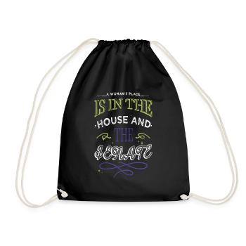 Funny Woodworking DadDesign Happy Fun Mason - Drawstring Bag - black - Front