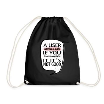 geek birthday present idea funny quote encrypt - Turnbeutel - Schwarz - Vorne