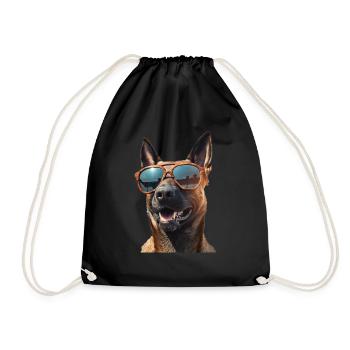 Malinois Cool - Malinois Hund - Turnbeutel - Schwarz - Vorne