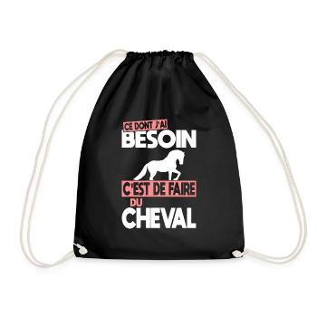 Ce dont j'ai besoin c'est de faire du Cheval - Sac de sport léger - noir - Devant